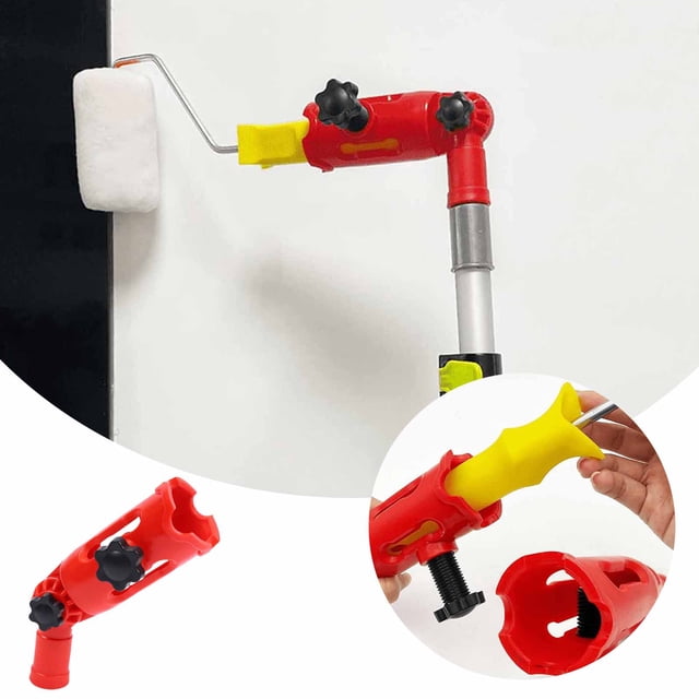 WUSUOWEI 1PC Multiangle Paint Brush Extender,Paint Edger Tool for High Ceilings,Extension Pole attachments Holder with Rotating Head for Paint Rollers,Great for Walls,Corners,Edges