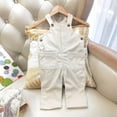 thumbnail image 2 of Toddler Cute Jumpsuit Girls Overalls Kids Casual Sleeveless Girls Overalls with Pockets White Jumpsuit Girls Clothes Size 12-18 Months, 2 of 6