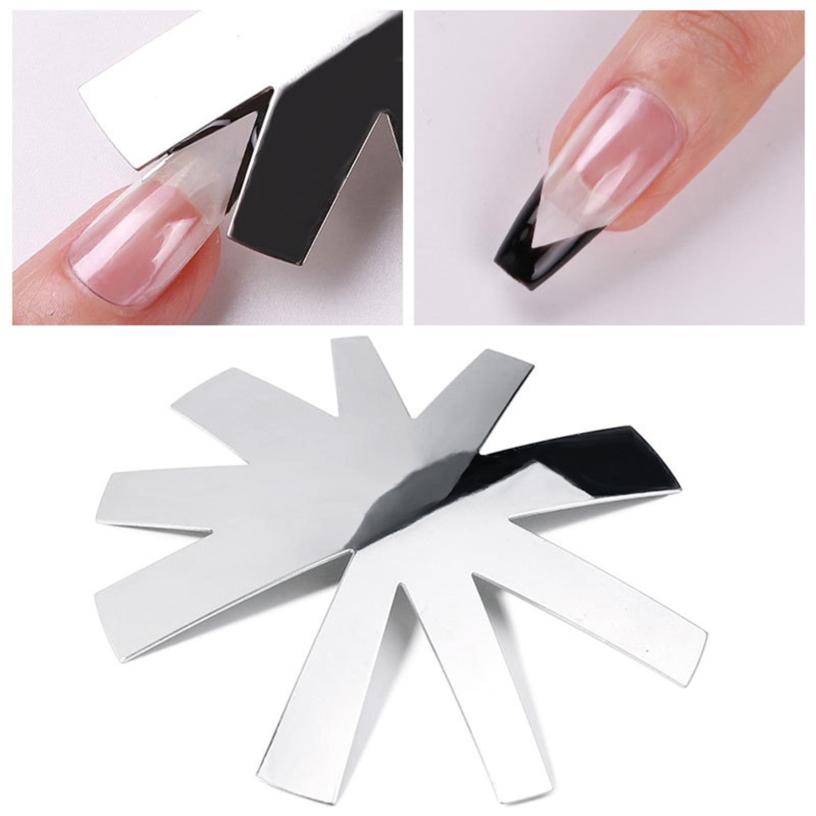 6 Sizes Easy French Manicure Nail Cutter Stencil Tool Smile Shape Trimmer  Clipper Styling Forms Manicure Nail Art Tools