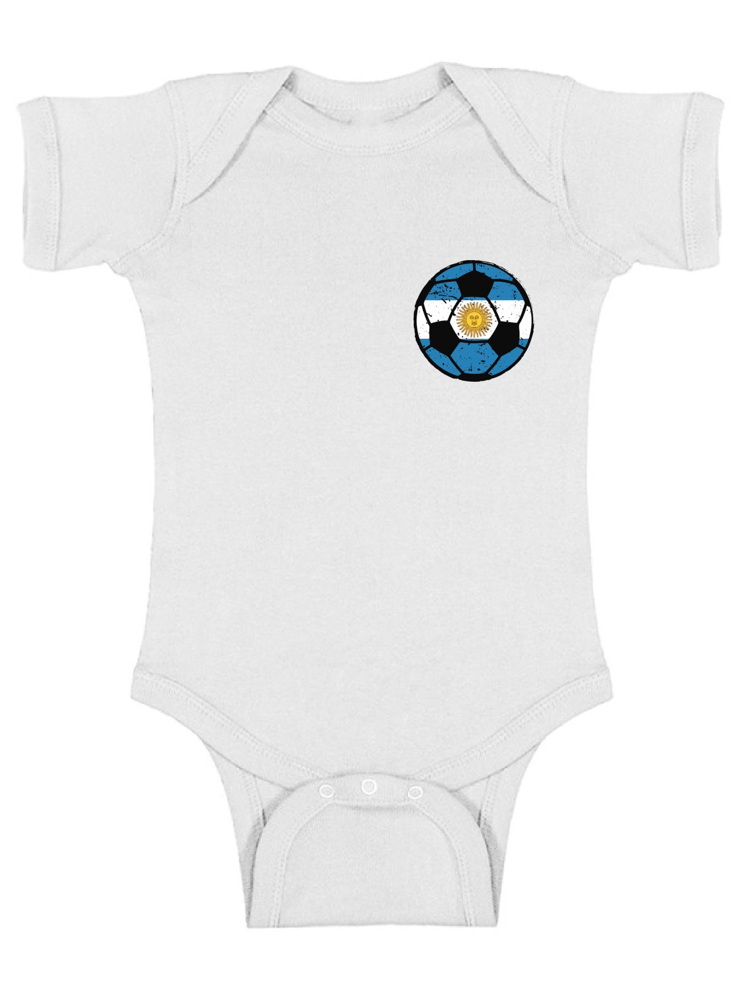 Awkward Styles Argentina Soccer Short Sleeve Baby Bodysuit Argentina