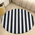 thumbnail image 2 of Black And White Striped Round Area Rugs for Bedroom Living Room, 4FT Soft Comfy Indoor Circle Carpets, Carpet Home Decor Floor Mat, 2 of 6