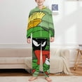 thumbnail image 2 of Looney Tunes Marvin The Martian Kids Hooded Jumpsuit Union Suit Onesie One Piece Blanket for Boys Girls, 2 of 7