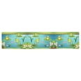 thumbnail image 3 of MYPOP Frog Living in the Pond Polyester Long Table Runner 16x72 incheses, Pink Water Lotus Flower Rectangle Table Cloth Placemat for Office Kitchen Dining Wedding Party Home Decor, 3 of 6