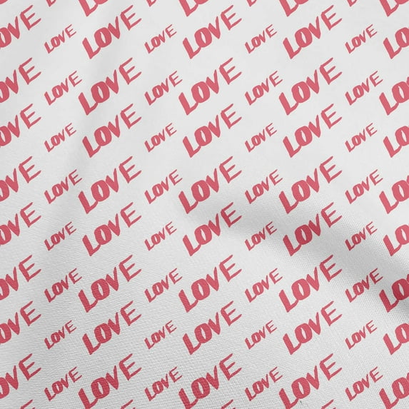 oneOone Cotton Poplin Twill Red Fabric Writing Love Fabric For Sewing Printed Craft Fabric By The Yard 56 Inch Wide