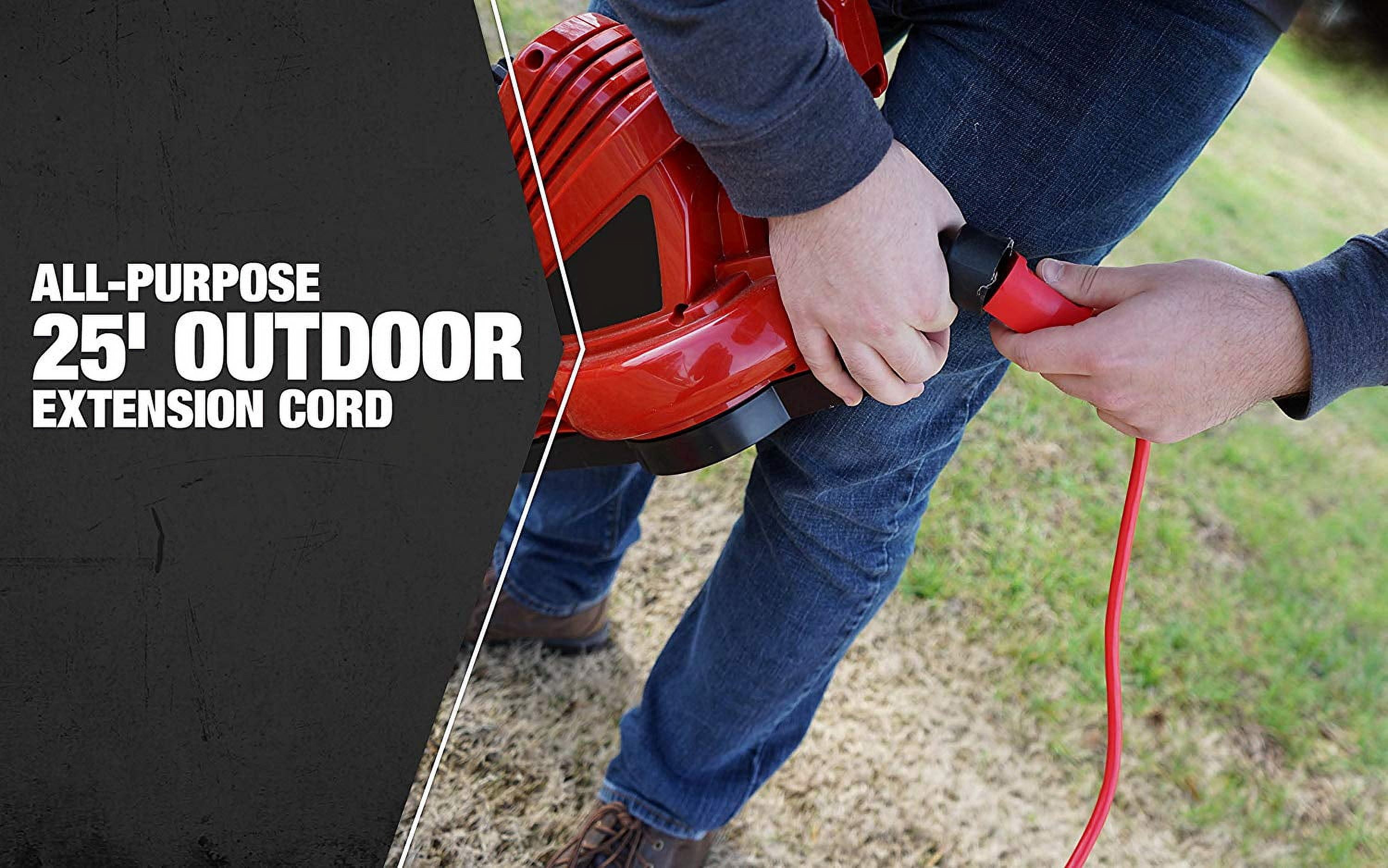 Southwire 2407SW8804 14/3 25' Red SJTW Heavy-Duty General Purpose Extension Cord