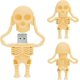 thumbnail image 1 of 32 GB USB Flash Drive Cartoon Skeleton - Keychain USB Memory Stick - Cool USB Drive - Great Gifts, Yellow, 1 of 5