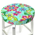 thumbnail image 3 of Kll Vector Mexican Otomi Style Bright Round Bar Chair Cushion Cover 12 Inch,Bar Stool Protector With Elastic, Soft Washable, 3 of 7