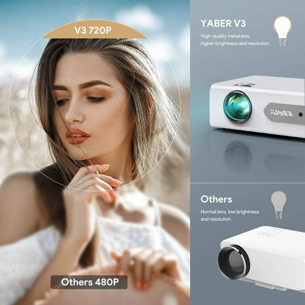 YABER V3 Mini Bluetooth Projector Portable Full HD 1080P and Zoom