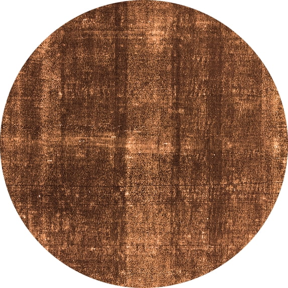 Ahgly Company Indoor Round Oriental Orange Industrial Area Rugs, 3' Round