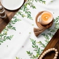 thumbnail image 3 of Spring Botanical Table Runner - 48 Inch Long Watercolor Leaves Deers Birds Country Cotton and Linen Blended Dress Scarves Farmhouse Table Runner for Kitchen Dining, Coffee Table, 13" x 48", 3 of 8