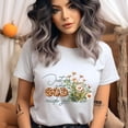 thumbnail image 2 of Just Be Who God Made You To Be T-Shirt, Christian Floral Faith Tee, Navy, Size XL, 2 of 6