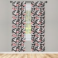 thumbnail image 3 of Ambesonne Flamingo Curtains, Watercolor Nature Camo, Pair of 28"x84", Dark Coral Pale Pink, 3 of 5