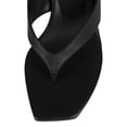 thumbnail image 3 of YDN Women Open Square Toe Flip Flops Low Kitten Heel Slip on Mules Casual Dress Summer Beach Thong Sandals Size 5.5 Black Pu, 3 of 4