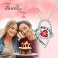 thumbnail image 4 of Turandoss Love Heart Pendant Necklace for Wome, 925 Sterling Silver Birthstone Necklace Jewelry Anniversary Valentines Day Gifts for Her Mothers Day Birthday Gifts for Women Mom Wife Girlfriend, 4 of 7