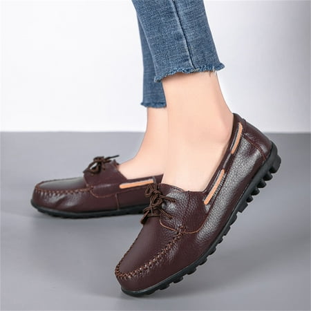 

HIBRO Single Shoes Color Shoes Shoes Laceup Casual Flat Women s Shoes Casual Solid Women s Casual Shoes