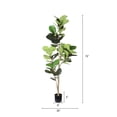 thumbnail image 2 of 6FT Artificial Fiddle Leaf Fig Tree, Real Touch Faux Green Plant with Black Plastic Pot for Indoor Decor, 2 of 18
