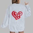 thumbnail image 2 of Goodeals Cute Graphic Fleece Sweatshirt for Women Valentines Day Shirts Long Sleeve Crew Neck Valentines Sweatshirt Tops Love Heart Red Graphic Pullover(Gray,M)Clearance Sale, 2 of 4