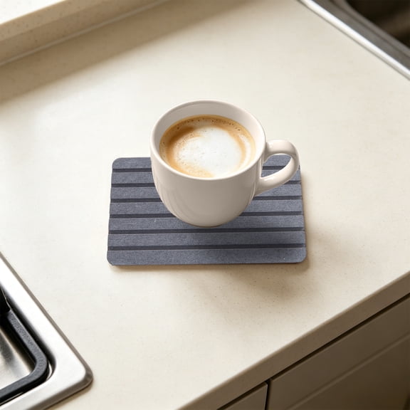 Diatomite Coaster Pad 21x10cm Absorbent Heat Resistant Quick Dry Striped Design for Dining Table and Kitchen
