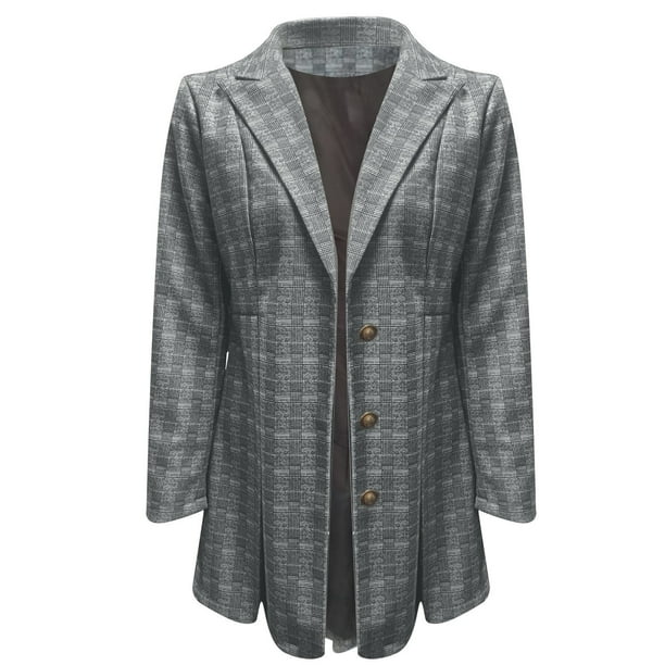 Blazer for Women Ladies Suit Collar Attendance Plaid Pleated Woolen Suit Jacket Chaquetas de Mujer Casual Elegantes - Walmart.com