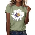 thumbnail image 1 of YDLCAFD T-Shirts d'Entraînement pour Femmes Coupe Ample Crop Tops pour Femmes Tendance Manches Courtes Col Rond Chemises Amples Confortables Blouses d'Été Douces Décontractées Basiques, 1 of 5