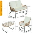 thumbnail image 6 of AstrPthylx 4-Piece Rattan Patio Set - All-Weather Outdoor Conversation Furniture with Tempered Glass Table & Quick-Dry Cushions for Garden, Porch, Balcony, 6 of 8