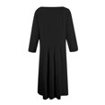 thumbnail image 5 of Summer Casual Dresses for Women, Women Fashion Casual Pleated-cent Sleeve Round-Neck Solid Dress, 5 of 5