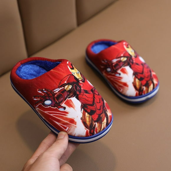 Chaussons en coton pour enfants Disney garçons automne et hiver mignons chaussures d'intérieur antidérapantes filles bébé pantoufles en peluche