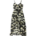 thumbnail image 1 of I.N.C Womens Floral Ruffled High-Low Dress, Black, 12, 1 of 1