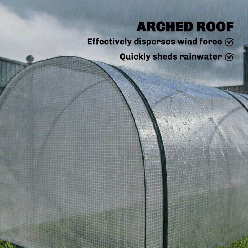 Alvantor White 177.2" L x39.4" W x 31.5" H Mini Greenhouse with 4 Roll-Up Doors