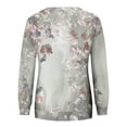 thumbnail image 4 of Crewneck Sweatshirts Womens Trendy Floral Printed Long Sleeve Fall Winter Casual Tunic Tops Loose Fit (M, Khaki), 4 of 5
