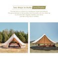 thumbnail image 2 of TOMOUNT Canvas Tent 13ft Bell Tent Yurt with Stove Jack Zipped Removable Floor for Glamping Truck Car Camping, 2 of 6