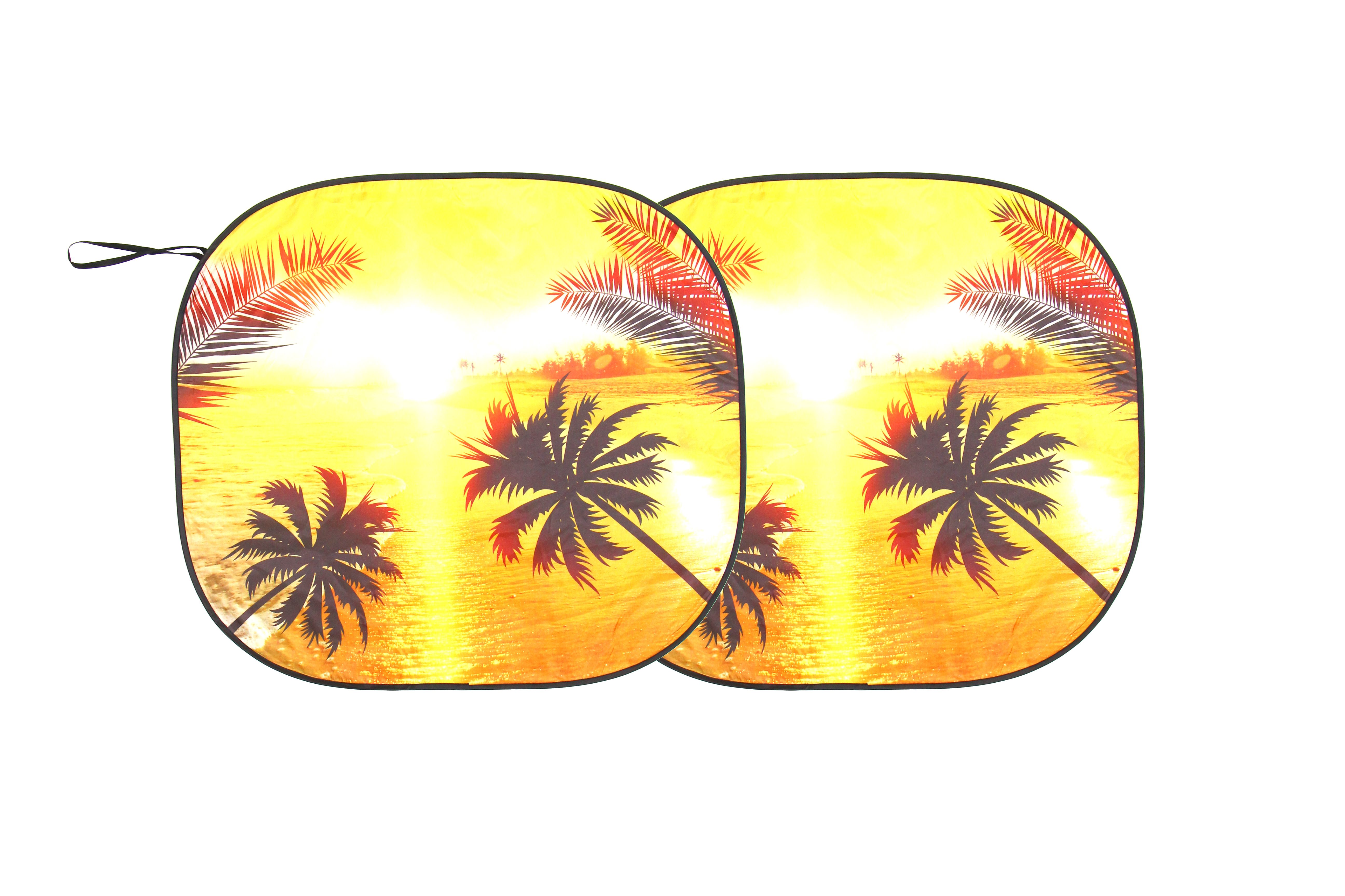 Auto Drive 2 Count Yellow Twist Sunshade of Product Size 28.5'' x 31.5''