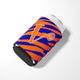 thumbnail image 3 of Letter V Initial  Tiger Stripe Blue and Orange Can or Bottle Hugger, 3 of 5