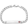 thumbnail image 4 of 14K White Gold Wg Semi-Solid Medical Polished Red Enamel Curb Id Bracelet (8 X 6) Made In United States xm593frw-8, 4 of 5