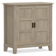 thumbnail image 2 of Simpli Home Burlington 30 inch Wide Solid Wood Transitional Low Storage Cabinet in Distressed Grey, 2 of 12