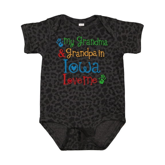 Inktastic Iowa Grandma Grandpa Loves Me Boys or Girls Baby Bodysuit