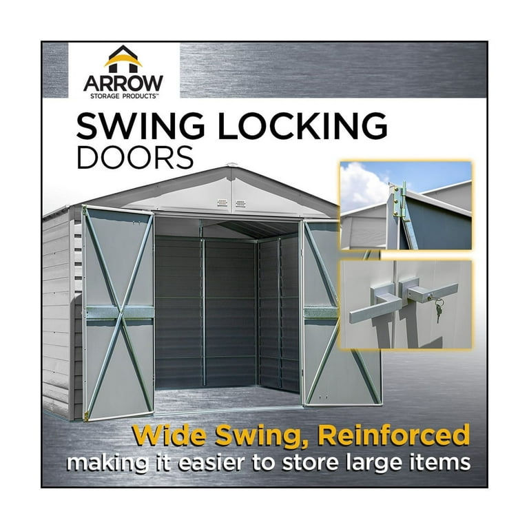 Arrow Select Large Outdoor Metal Shed, Vertical Size: 10x14 ft
