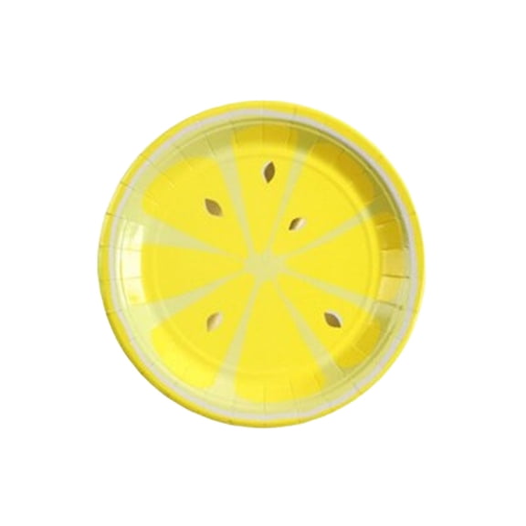 Bomd 8 Pcs Fruit Paper Plates, 7 Inch Fruit Plate Summer Paper Plates Disposable, Fruit Dinner Themed Dessert Tutti Frutti Birthday Party Plates Supplies for Summer Party Birthday，Yellow