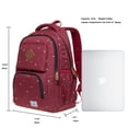 thumbnail image 2 of Mochila de estudiante KAUKKO para niñas, niños y niños Mochila escolar para computadora portátil de 12 pulgadas, 30 * 15 * 42 cm, 18.9 L (Rojo) KAUKKO K8008-1-Maroon, 2 of 5