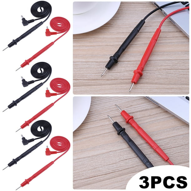 70 Cm 3 Pares Cables Prueba Sonda Universales 10 A para Multímetro