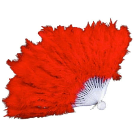 

GOODLIEST Dance Fan Performance Decoration Hand-craft Pretty Faux Peacock Feather Folding Fan