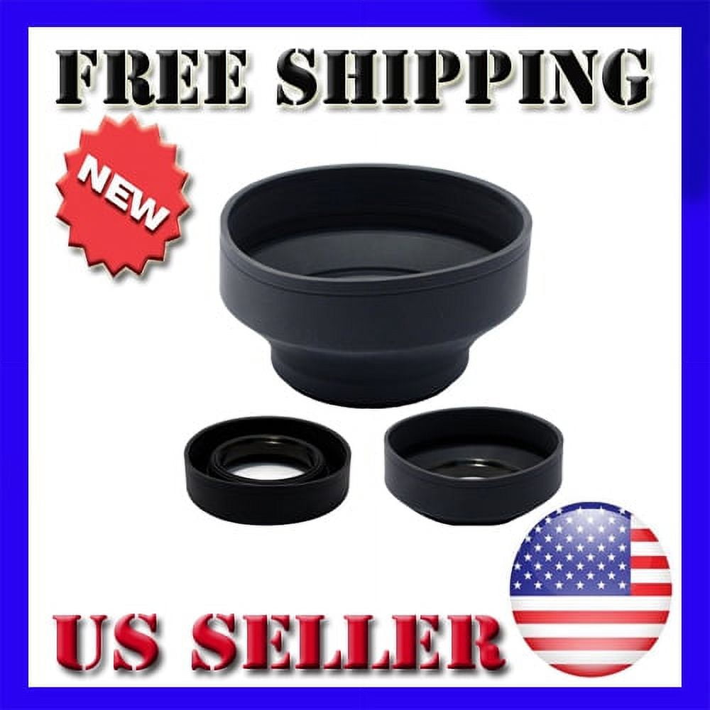 MaximalPower 55mm RUBBER 3 Position Folding for Camera Lens Hood