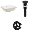 thumbnail image 1 of 18.25-in. W Rectangle Bathroom Undermount Sink Set In White - Black Hardware - Overflow Drain Incl. AI-20574, 1 of 9