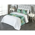 thumbnail image 3 of Bohemian Bed Runner Set, Boho Art Pattern Tribal Inspired Ethnic Ornaments with Grunge Feels, Decorative Bedding Scarf & 2 Pillow Shams for Hotels Homes, King, Turquoise and Pale Coffee, by Ambesonne, 3 of 3