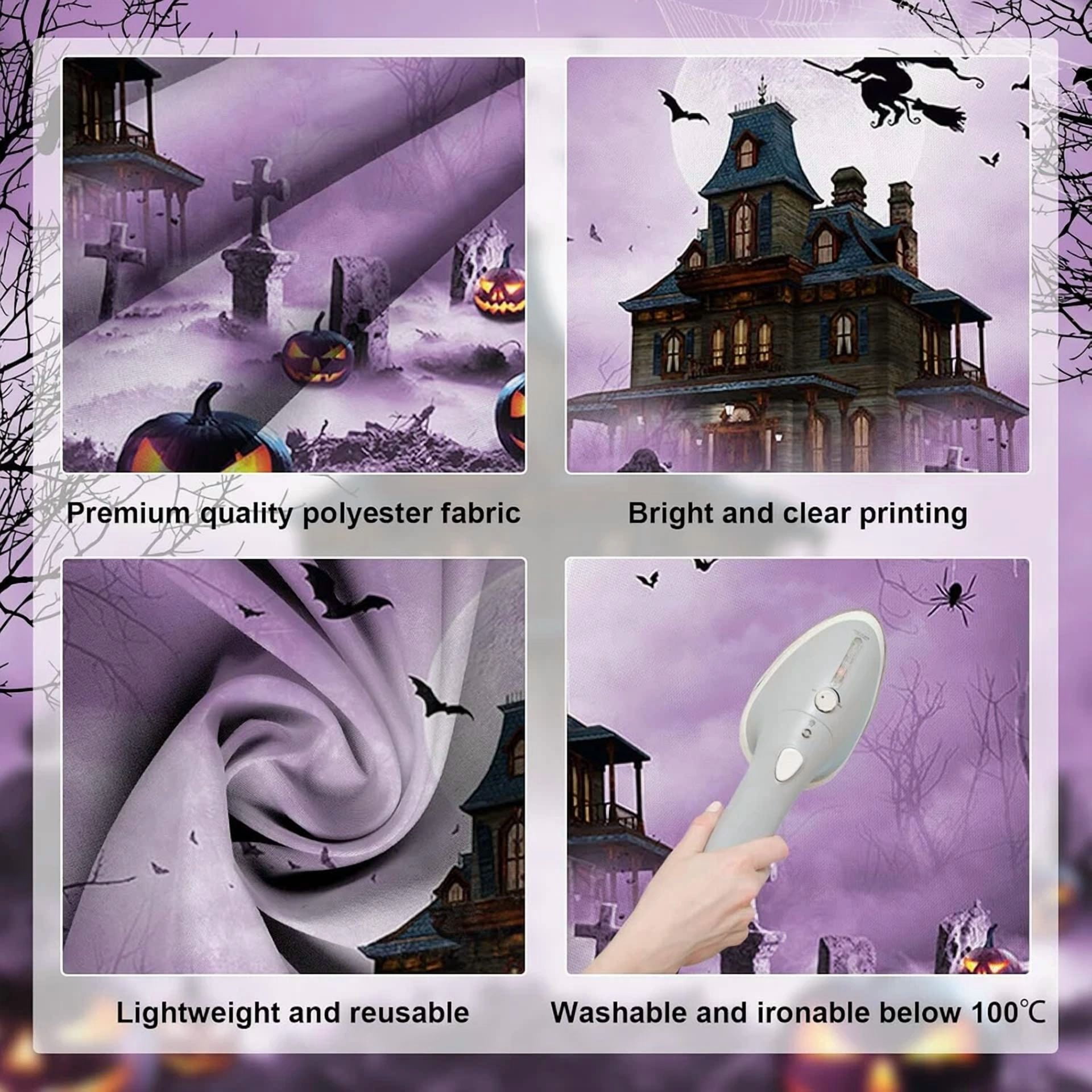 BUTTERFLY- Halloween Photography Backdrop Scary Night Graveyard Full Moon Background Spooky