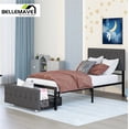 thumbnail image 3 of Bellemave  Metal Platform Bed Frame with Storage Drawer, Twin size  Platform Bed with Tufted Upholstered Headboard, Dark Gray, 3 of 9