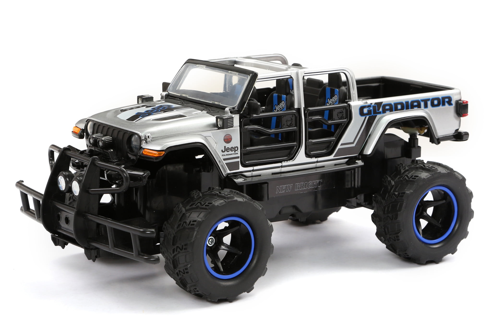 New Bright 1:14 Scale Remote Control Truck 2.4GHz USB Jeep Gladiator - Silver - Walmart.com