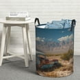 thumbnail image 6 of Sikiie Deserted Classic Car Landscape Print Round Dirty Clothes Basket, Waterproof Standing Foldable Storage Basket, for Laundry Room, Bedroom, Bathroom Storage-Medium, 6 of 6
