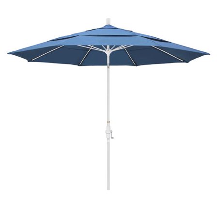 11 Fiberglass Market Umbrella Collar Tilt DV Matted White-Olefin-Frost Blue