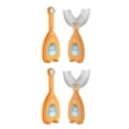 thumbnail image 4 of mmirethe 2 Pieces Silicone U Shaped Soft Toothbrushes Manual Toddler Cleaning Teeth All-Rounded Mouthpiece Household Newborn orange L 2Set, 4 of 6